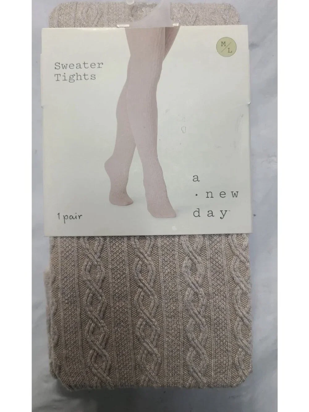 Womens Cable Knit Sweater Tights A New Day Oatmeal Heather Size M/L Medium Large
